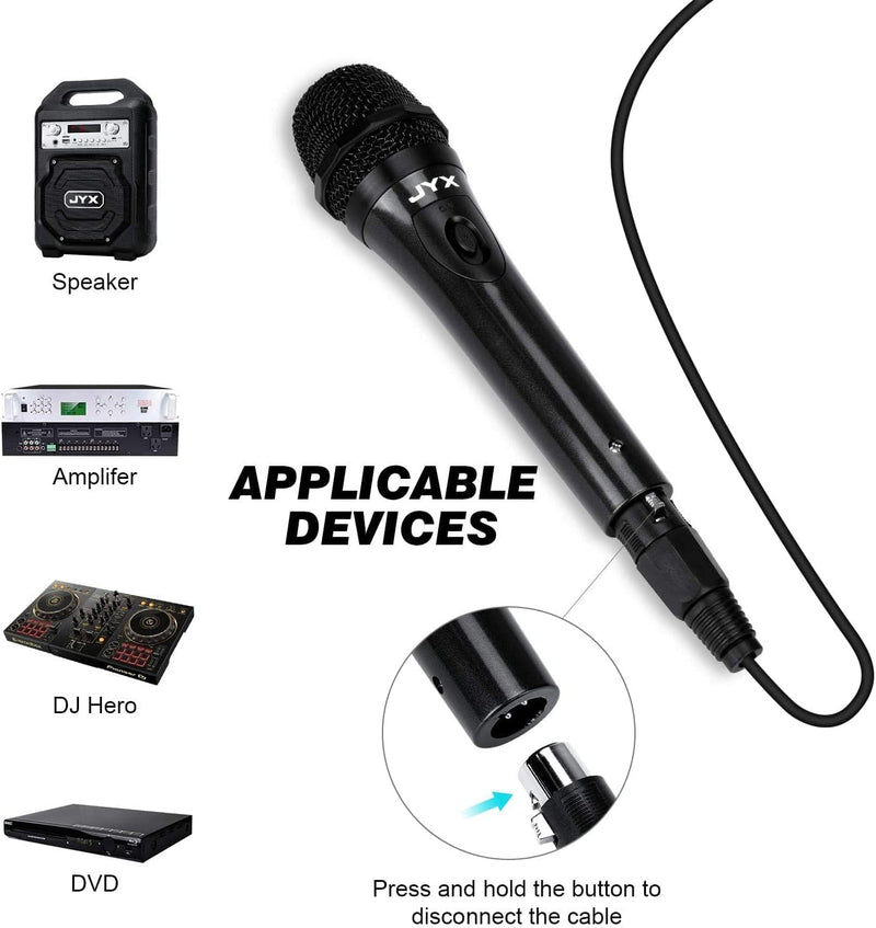 Dynamic Vocal Microphone Karaoke Mic Handheld Wired Moving Coil Cardioid Unidirection with 13.5 ft Cord XLR Cable Starfavor SDM-10