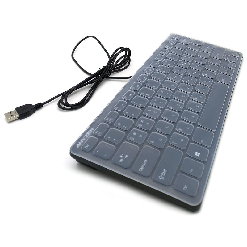Mini Wired Keyboard(Korean-English) Ultra Thin and Light Portable 78 Keys Small USB Multimedia Desktop, Computer, Notebook, Laptop, Windows 7/8/10, Keyboard Protection Skin Included (Korean-English) Korean-English