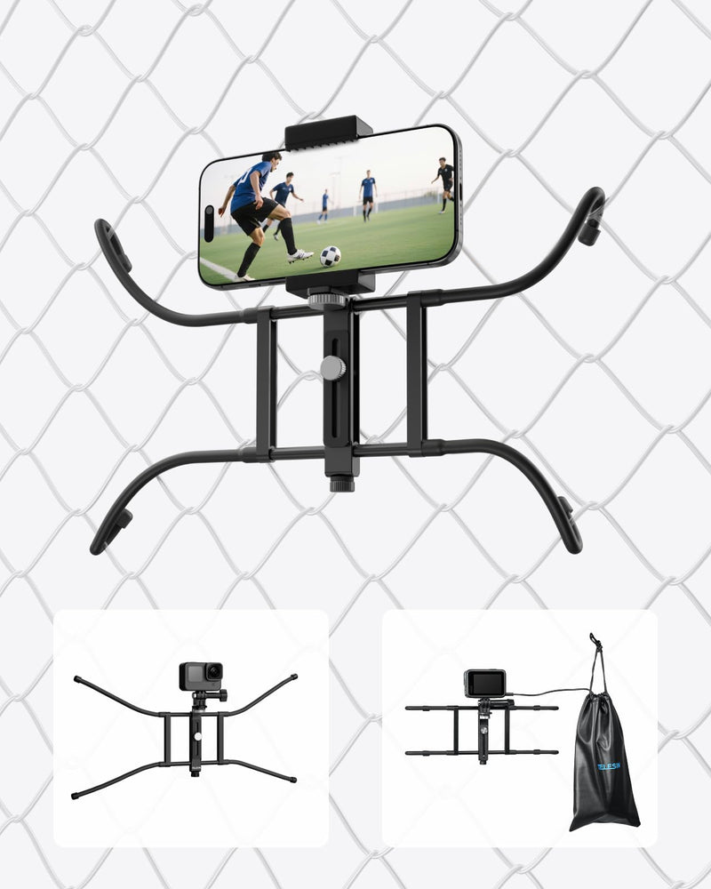 [AUSTRALIA] - TELESIN Fence Mount with Flexible Clamp Arm for Phones GoPro 13 DJI OSMO 360 Action 5 pro,Insta360 X5 Mevo Start Backstop Camera, Softball, Tennis, Baseball Football, Games Live Streaming Accessories 