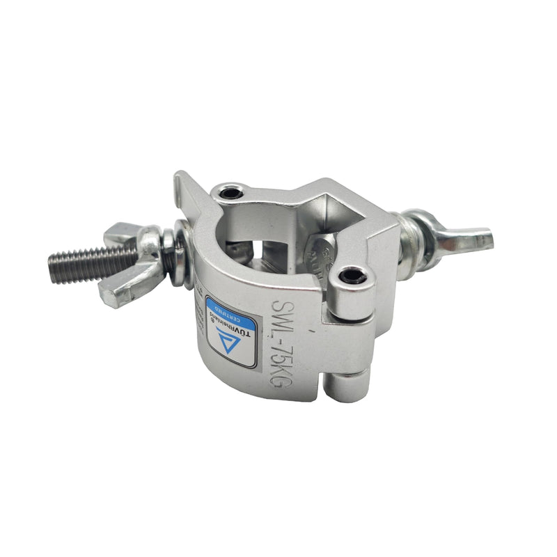 DJ Lighting Clamps 1” to 1.18” Lighting Mount Fits 25-30mm OD Pipe Heavy Duty 165 Lbs Hook Clamps Aluminum Alloy for Stage Light (4 Pcs Silver 1 Inch Clamp) 4 Pcs Silver 1 Inch Clamp