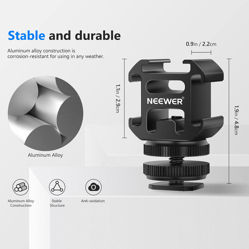 NEEWER Hot Shoe Mount Adapter for Camera Light Field Monitor Video Mic LED Shoe Mount Compatible with Canon Nikon Camera Camcorder