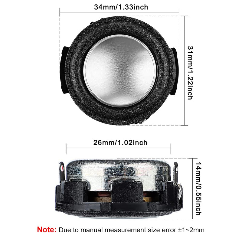 2Pcs 4Ohm 3W Full Range Audio Speaker Replacement Stereo Loudspeaker Repair Magnet Electronic Speaker Compatible with JBL On Stage Crystal Speaker DIY BT-Speaker