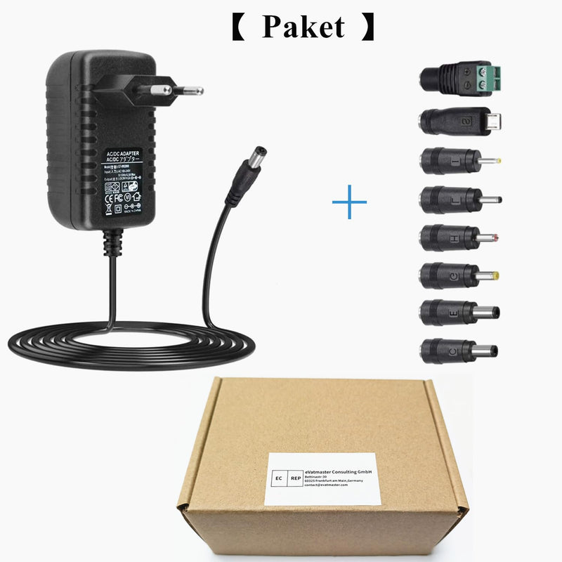 ZUOKENZU AC Adapter 12 V 2 A Power Supply AC 220 V to DC12 V 500 mA 1000 mA 1500 mA 2000 mA Power Driver 5.5 mm with 8 DC Plug Adapters Inverter Charger Transformer AC-DC Adapter (DC12V~2A) DC 12 V - 2 A