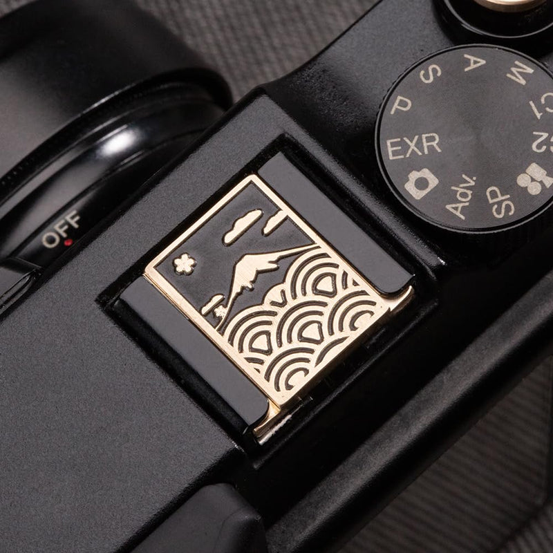 [AUSTRALIA] - Wave Pattern Camera hot Shoe Cover Camera Shutter Button for Fujifilm X-T50 X-S20 X-S10 X-T4 XT30 for Nikon Z6iii Z7 Z30 Z50 ZF (Brass YH Cover) Brass YH Cover 