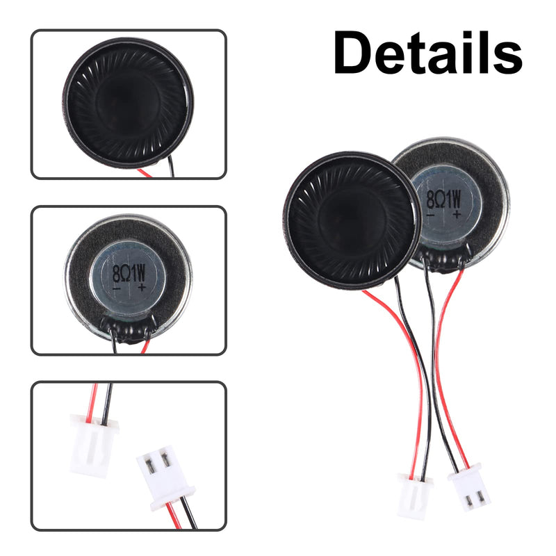 10Pcs 1W 8 Ohm Metal Shell Mini Loudspeaker Round Internal Magnet Speaker MP3 MP4 Player Speaker 1W 8 Ohm with terminal