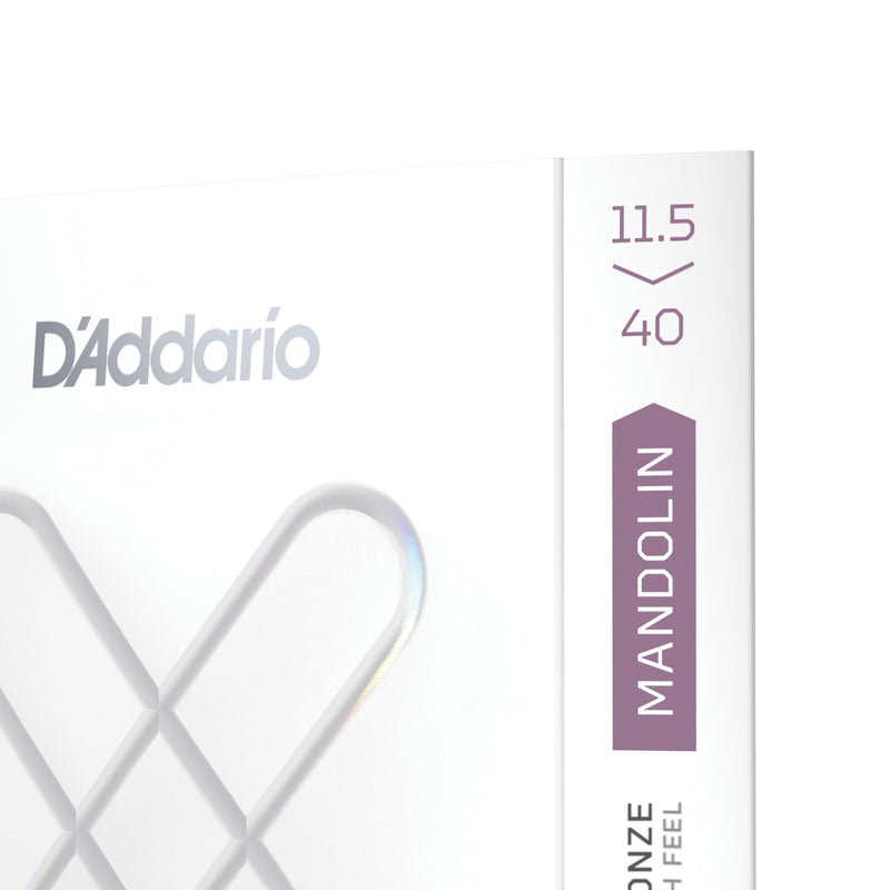 D'Addario Mandolin Strings - Coated Mandolin Strings - XS Phosphor Bronze - For 8 String Mandolin - Maximum Life, Smooth Feel - XSM11540 - Custom Medium, 11.5-40