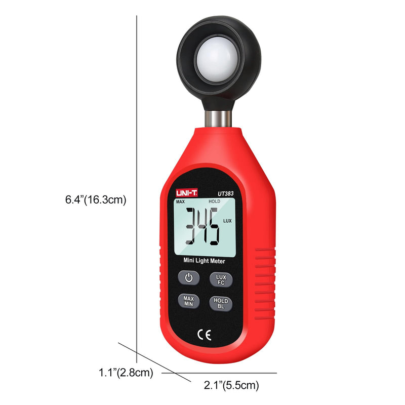 [AUSTRALIA] - UNI-T UT383 Light Meter Lux Meter Lumens Digital Illuminance Meter 0~199,900 Lux (0~18,500 FC) Foot Candles Luxmeter for Film Photography Plants Photometer Lighting Intensity Brightness Measurement 