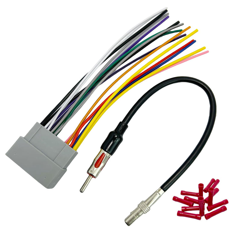 [AUSTRALIA] - 22Pin Radio Wiring Harness with Antenna Adapter for Dodge 2002-2010 Chrysler 2000-2007 Jeep 2003-2008 Aftermarket Car Stereo Wiring Harness Connector Car Stereo Radio Wiring Harness Cable Install Kit 16-pin, with Antenna Adapter 