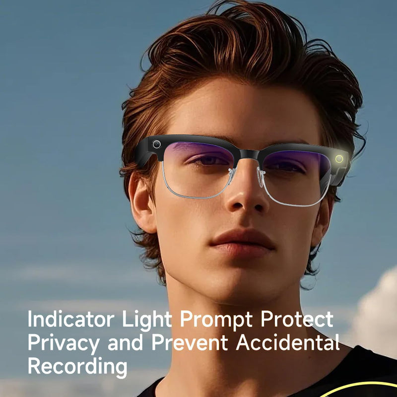 AI Smart Glasses with Camera,8MP HD Video Recording For Men And Women, GPT Identify Objects & AI Translation,Bluetooth Camera Glasses For Travel & Vlogging (Black) W630 Camera glasses