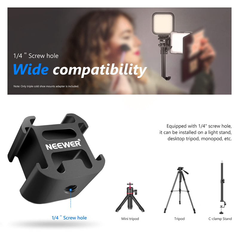 NEEWER Hot Shoe Mount Adapter for Camera Light Field Monitor Video Mic LED Shoe Mount Compatible with Canon Nikon Camera Camcorder