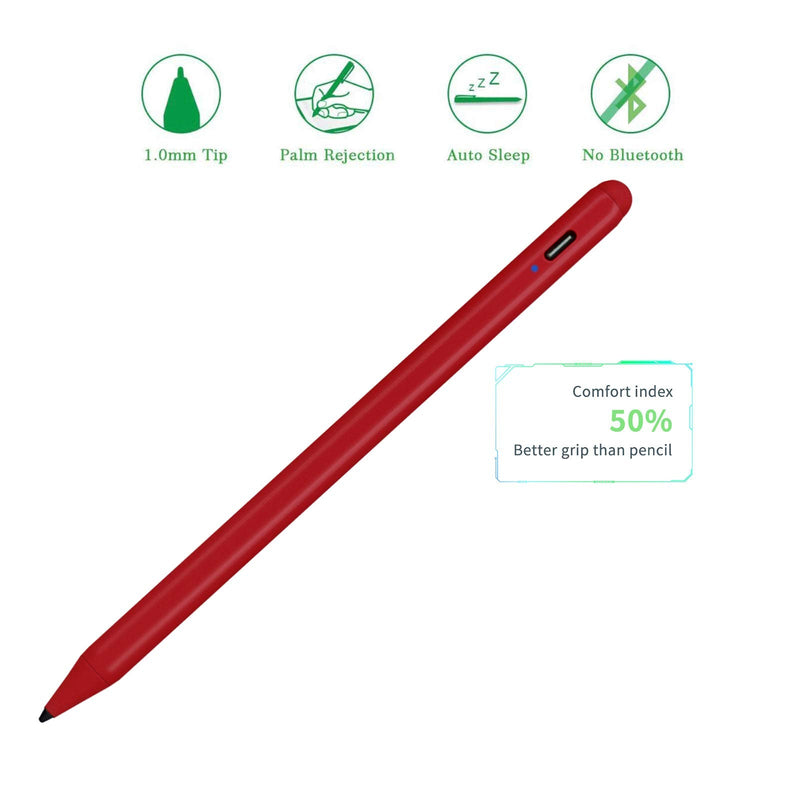 2022 iPad Air 5th/4th Generation 10.9" Stylus Pencil with Palm Rejection,1.5mm POM Fine Tip Active Pen Compatible with Apple Pencil for iPad Air 5th/4th 10.9 Inch Drawing Writing Stylus Pen Red