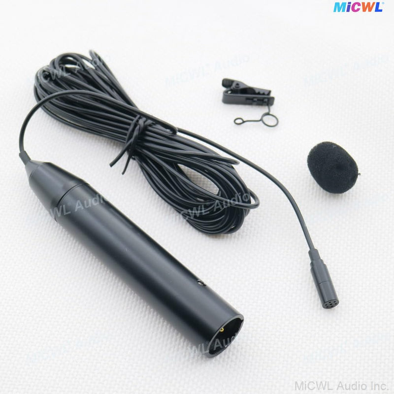 XLR 48V Phantom Power 3Pin Lavalier Microphone Tie Clip 5m Wire Lapel Microfone