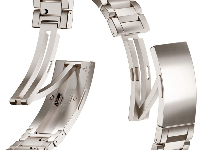 LDFAS Compatible for Apple Watch Ultra 3/2 Band 49mm,Series 10 46mm Titanium Metal Strap with Hidden Buckle Compatible for Apple Watch 9/8 45mm Bands Retro: Silver Gray