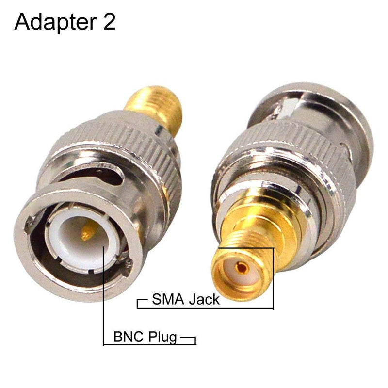 onelinkmore SMA to BNC Adapter Kits for SDR, Handheld Radios, Scanner, Walkie Talkie, Coaxial Adapter, 4 Pieces 4PCS