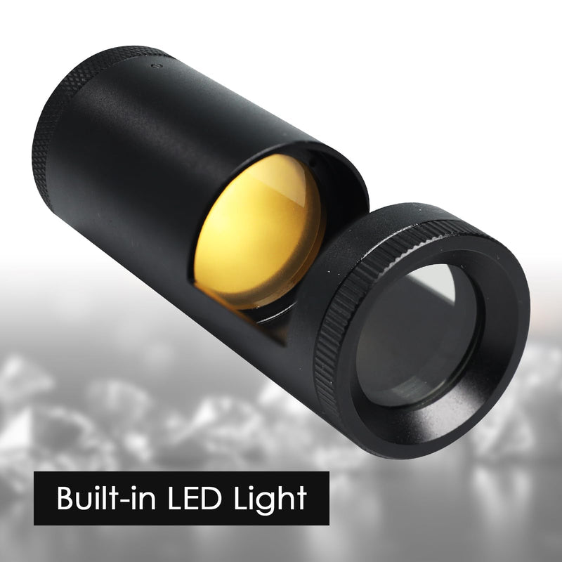 Handheld LED Polariscope Optical Glass Double Lens Design 28mm Diameter Loupe Magnifier Jeweler with Built-in Illumination Gemologist Gemstone Tester Tool