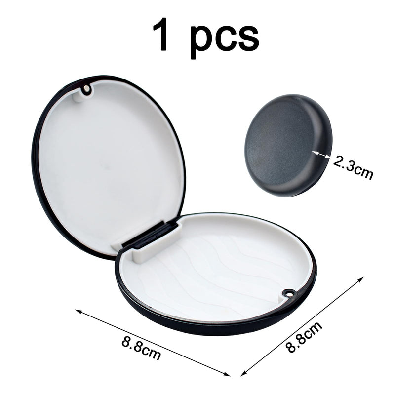 1 piece braces box, denture box, denture container, KFO box, braces box, box for dentures, denture container, for travel and daily use (black)