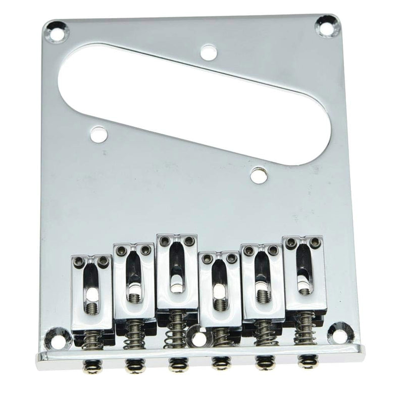 [AUSTRALIA] - KAISH Chrome Tele Single Coil Bridge Guitar Bridge for Telecaster/Tele Guitar Single Bridge Chrome2/Roller Saddles 