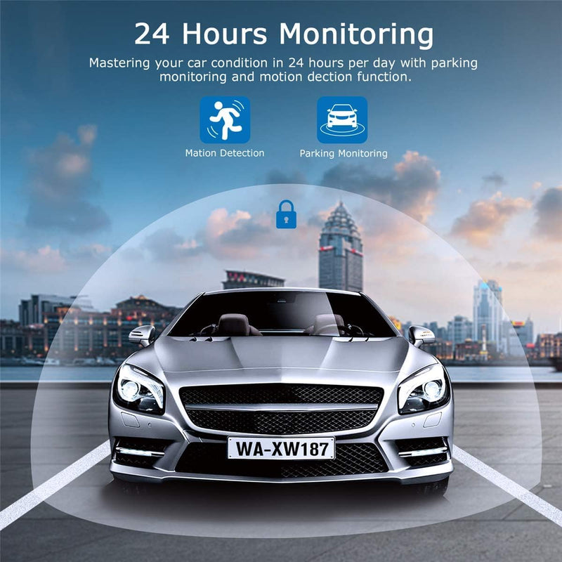 Car on-Dash Mounted Cameras 1440P Full HD Car DVR Dashboard Camera Video Recorder in Car Camera Dashcam for Cars 170 Wide Angle WDR with 3.0" LCD Display Night Vision and G-Sensor H19-black