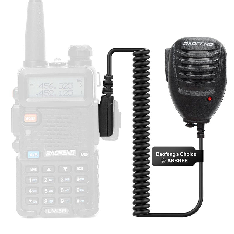 BAOFENG Microphone Police Walkie Talkie Mic Accessories Ham Radio Speaker Mic for UV-5R BF-F8HP 5RM UV-21R UV-5G Plus GM-15PRO GM-5RH K5PLUS AR-152 TIDRADIO TD-H3 TD-H8 Quansheng UV-K5,2Pack Black-2Pack