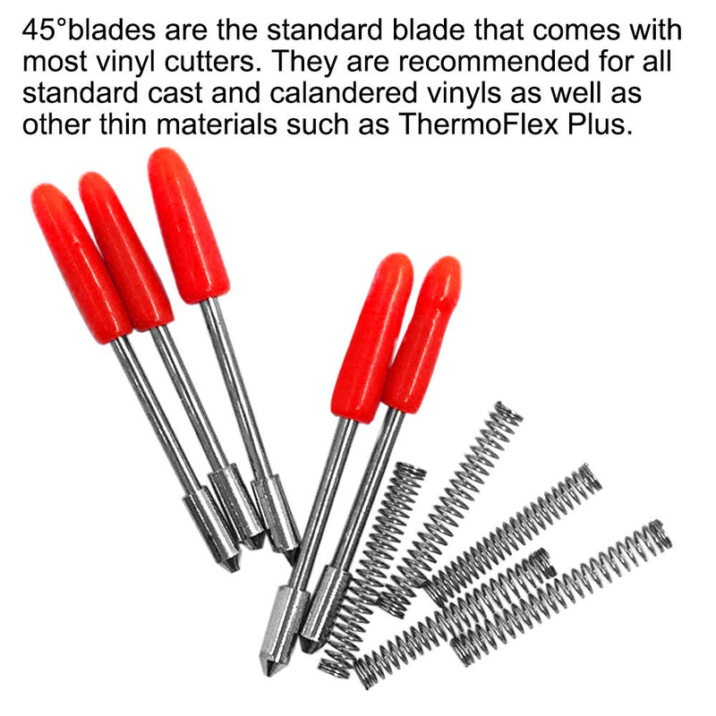 AFUNTA 30 pcs 30/45 /60 Degree Carving Knife Vinyl Cutter Plotter Cutting Blades for CB09 CB09U Graphtec – Blue, Yellow, Red