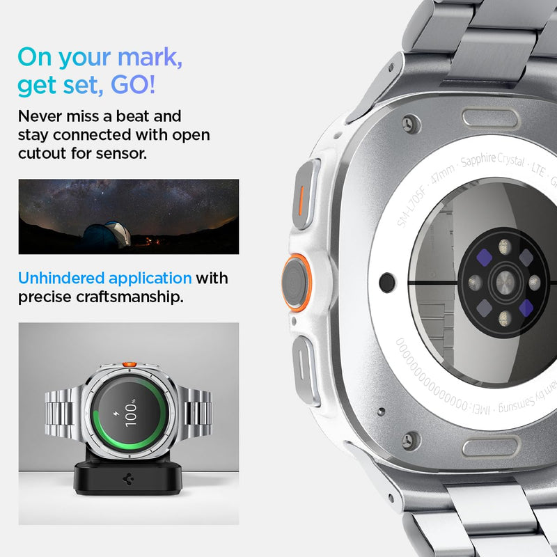 Spigen for Samsung Galaxy Watch Ultra 2/1 Band (2026/2025/2024) | Modern Fit 316L Premium Business Wristband Metal Stainless Steel Adjustable Replacement Men Women Strap Silver