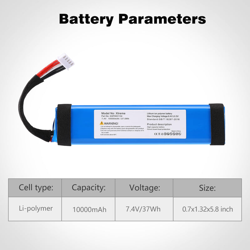 10000mah 37.0Wh Battery for JBL Xtreme1 Extreme Xtreme 1 GSP0931134 Replacement Batterie with Tools