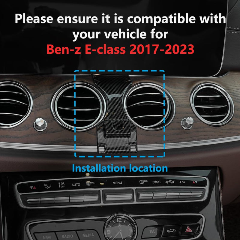 Car Phone Holder Mount for Ben-z E-Class 2017-2023 Car Accessories Car Mount 360°Rotation for Car Phone Holder Magnetic Hands Free Compatible with iPhone Samsung Smartphones
