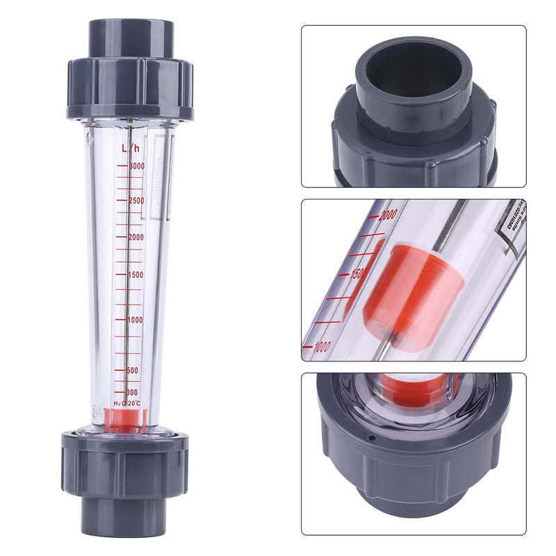 [AUSTRALIA] - LZS-25 Flowmeter Plastic Pipe Type 300-3000L/H Water Flow Meter Measuring Tools for Chemical Light 