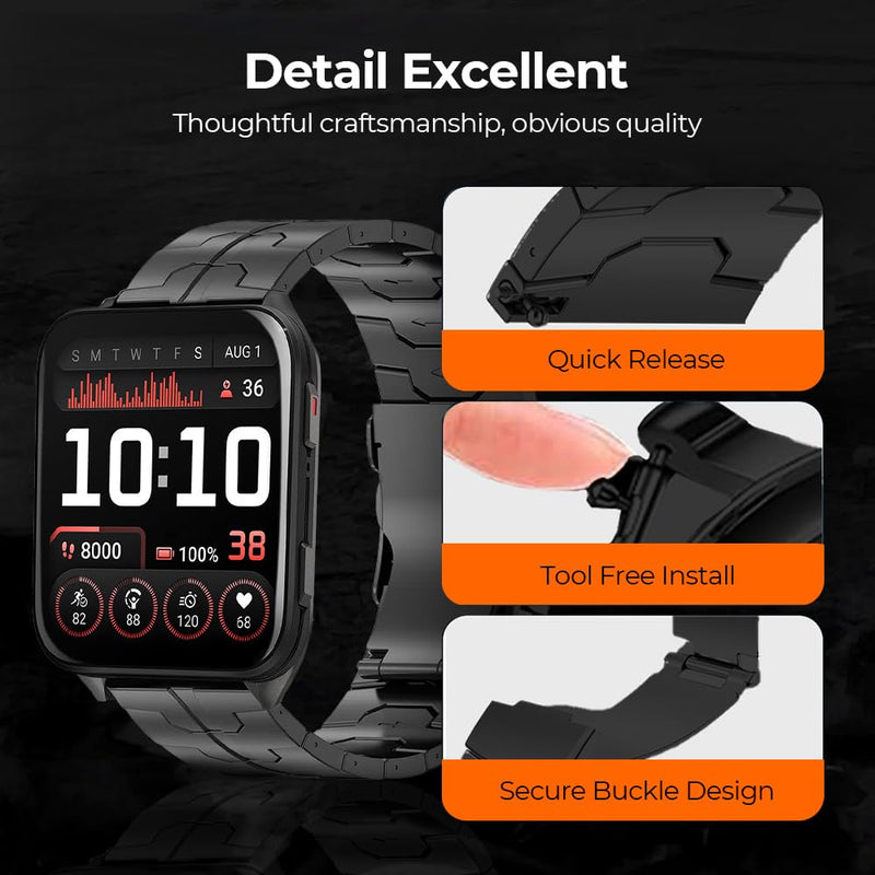 Titanium Metal Band for garmin venus X1, 24mm Quick Release Metal Watchband with Integrated Buckle Strap Replacement for Garmin Watch venu X1,Lightweight Skin-Friendly balck redd
