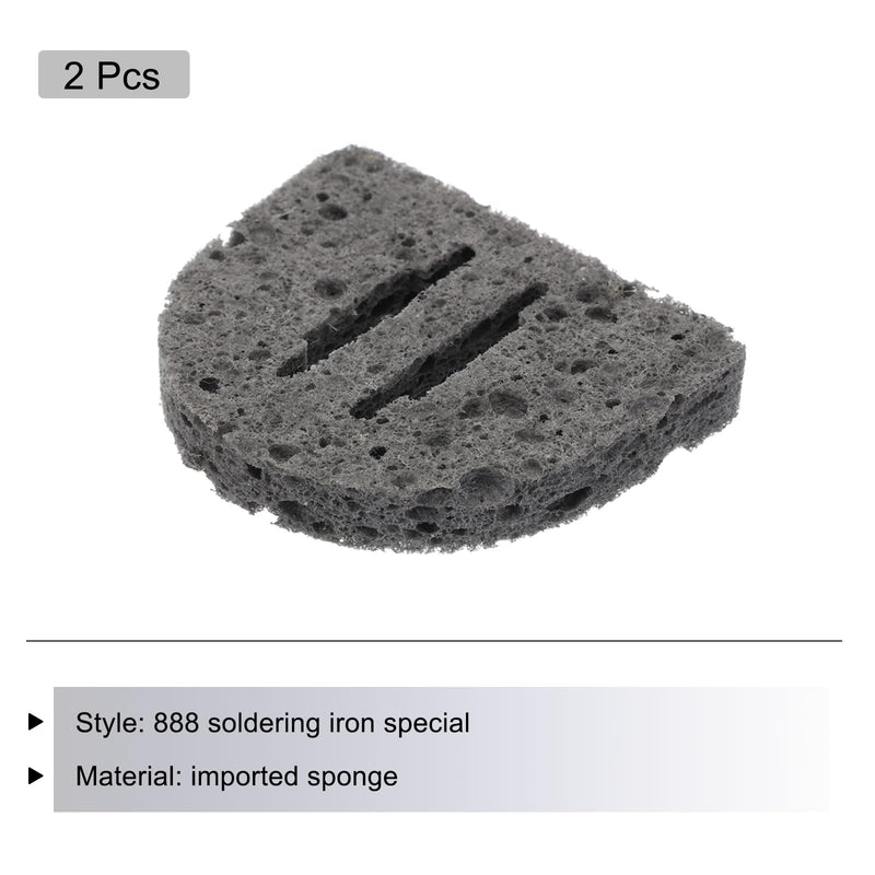 QUARKZMAN Pack of 2 Soldering Sponge 5 x 6 cm 888 Soldering Iron Special Grey/Black Cleaning Pads Welding Tips Replacement for Cleaning the Soldering Iron