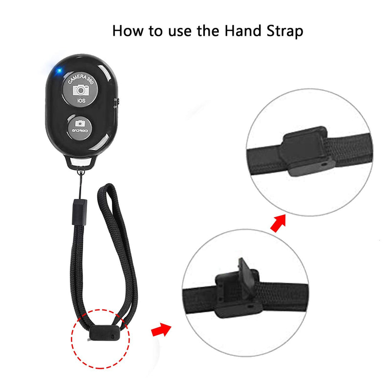 [AUSTRALIA] - Wireless Remote Shutter for Cellphones and Tablets (3 Pack), AOQIYUE Bluetooth Remote for iPhone/Android Camera Control, Selfie Clicker for Photos and Videos - Wrist Strap Included 3-black 