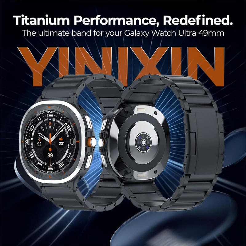 No Gap Titanium Band for Galaxy Watch Ultra 2 1 (2026/2025/2024) | Grade 2 Ti Metal Strap for Samsung Watch Ultra 47mm |Skin-Friendly,40% Lightweight,Corrosion Resistance,Fit Wrist 6.3''-9''