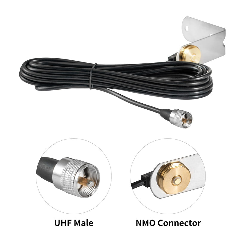 [AUSTRALIA] - 2 Meter & 70cm UHF VHF Dual Band 144/430MHz NMO Mount Antenna with 16.5 FT UHF PL259 Male Plug Kit for Trunk Vehicle Car Transceiver Two Way Radio, Eifagur NMO Antenna Kit 