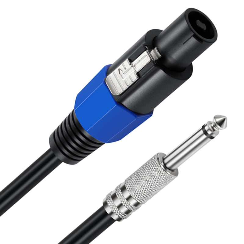 MOTONG 12AWG Speakon to 6.35mm 1/4 inch Speaker Cable 6FT, Professional Heavy Duty Copper Speakon to 6.35 TS Speaker Male to Male Audio DJ Cable Cord with Twist Lock