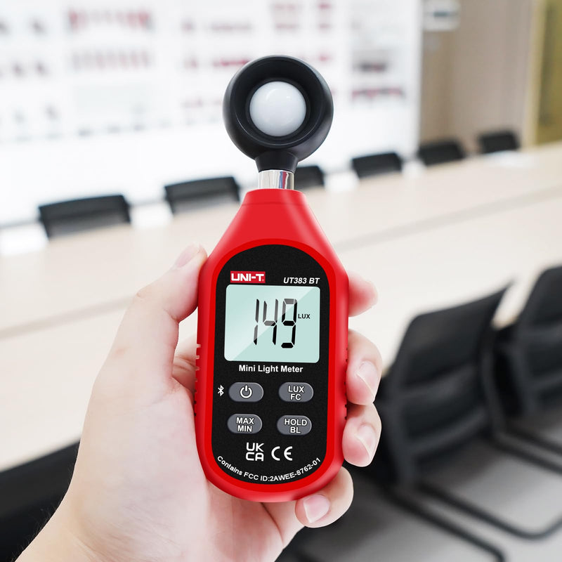 [AUSTRALIA] - UNI-T Light Meter UT383BT Lux Meter Lumens Digital Illuminance Meter 0~199900 Lux (0~18500 FC) Foot Candles Luxmeter for Film Photography Plants Photometer Lighting Intensity Brightness Measurement 