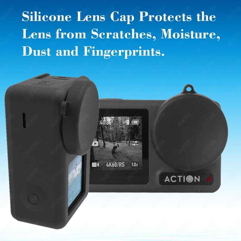 [AUSTRALIA] - Mini Bag Case for DJI OSMO Action 5 Pro/Action 4 / Action 3 Camera + Rubber Lens cap Cover [1+2 Pack], Carrying Portable Storage boxes Accessory 