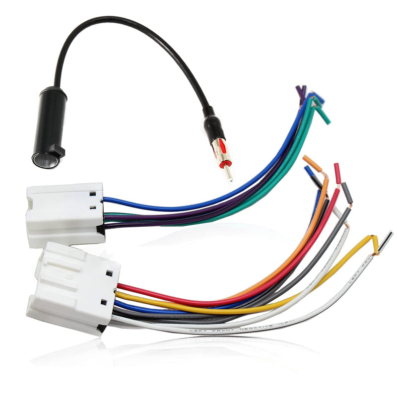 RED WOLF Radio Wiring Harness w/Antenna Adapter Compatible with Nissan 1998-2012 Frontier Pathfinder Titan, for Infiniti 1990-2008 G2/QX4 Install Aftermarket Stereo CD Receiver Cable Connector Kit