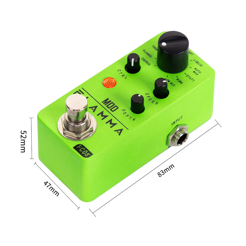 FLAMMA FC05 Mini Modulation Pedal with Chorus Flanger Tremolo Phaser Vibrato Rotary Liquid Autowah Stutter Ring LowBit FC05 Modulation