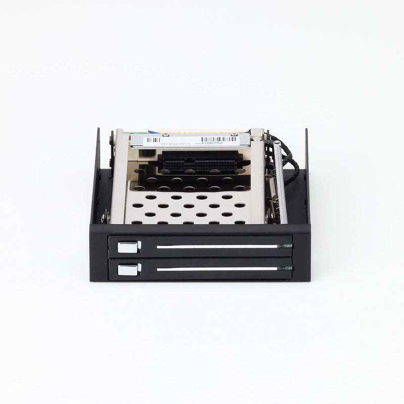 StarTech.com 2 Drive 2.5in Trayless Hot Swap SATA Mobile Rack Backplane - Dual Drive SATA Mobile Rack Enclosure for 3.5 HDD (HSB220SAT25B), Black Single