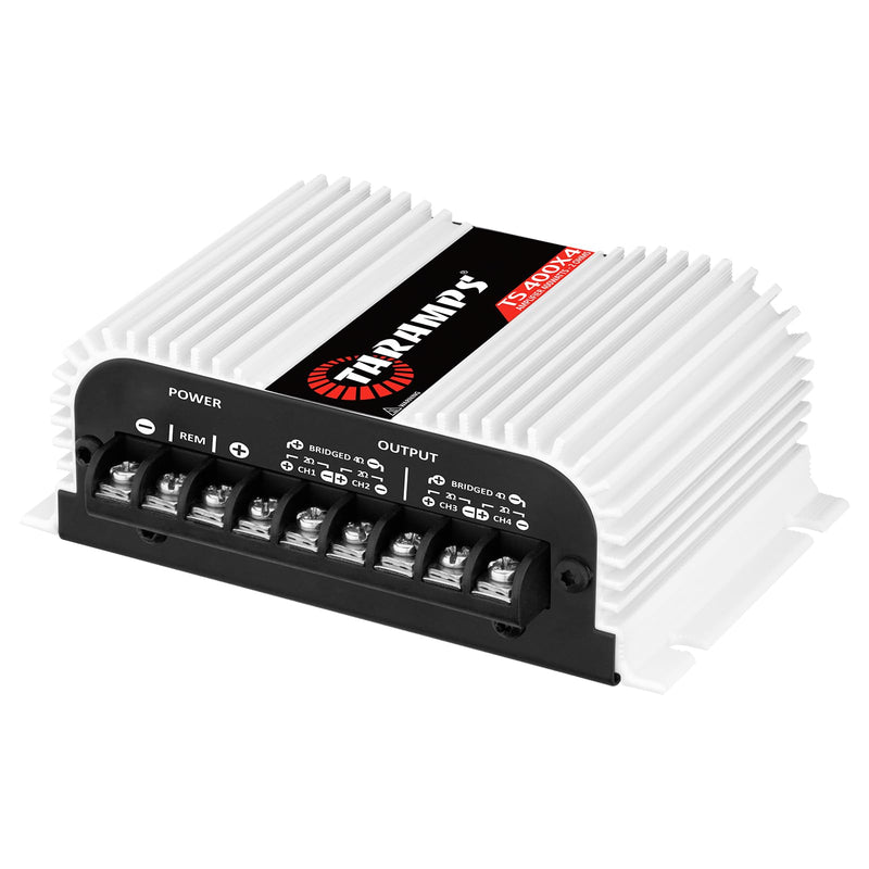 Taramps TS 400x4 400 watts RMS 4 Channels Full Range Car Audio Amplifier, 2 Bridged Channels, RCA Input Class D, Output Power, Multichannel Amplifier System, Small - TS400X4 | Bridgeable outputs, built-in HPF/LPF crossovers and RCA inputs provide flexi...