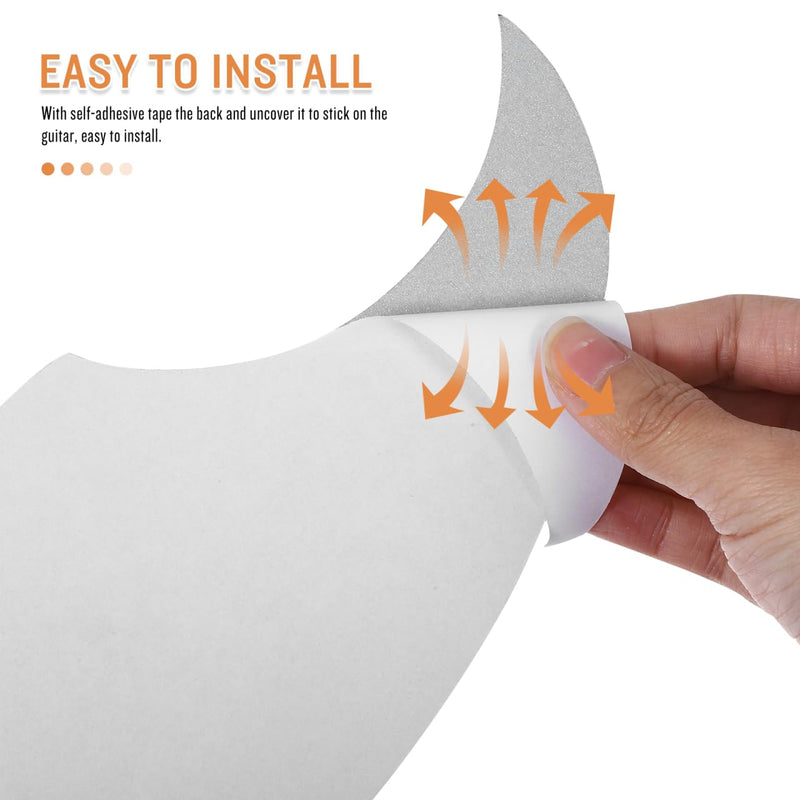 [AUSTRALIA] - Acoustic Guitar Pickguard White Vine Patterned Self-Adhesive Pickguard – 128MM Scratch Plate Replacement, Easy Install, Decorative Guard Sticker 
