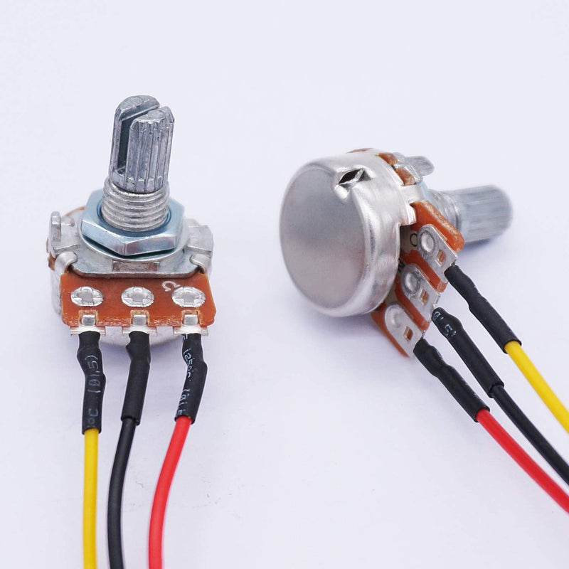 Taiss/3 Pcs 10K Ohm Linear Taper Adjustable Rotary Potentiometer Change Resistance WH148 B10K 3 Pin with XH2.54-3P Connector Wire Cable + Black Knob Cover Cap 148-10k-BKL