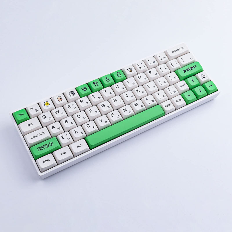 PBT Keycaps 137 Keys Avocado Milk XDA Profile Keycaps Dye-Sublimation Japanese PBT Keycap Set for Cherry Gateron MX Switches Mechanical Keyboards
