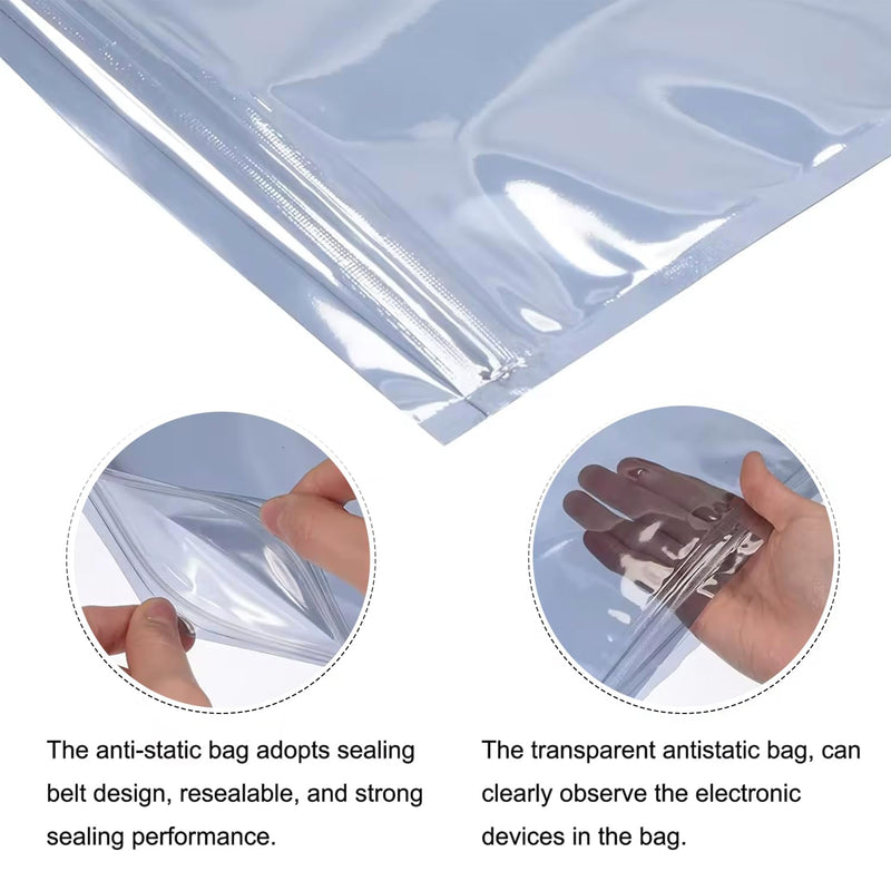 Antistatic Bags, 100pcs Resealable ESD Bags 3.2x4.7inches with Labels for GPU Hard Drive SSD HDD and Electronic Device (Ziplock-3.2X4.7-100pc) Ziplock-3.2X4.7-100pc