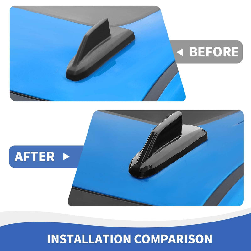 [AUSTRALIA] - RAZPOY Shark Fin Antenna Base Cover Trim Compatible with Chevy Silverado & Suburban & Tahoe & GMC-Yukon & GMC-Sierra & Cadillac Escalade 2019-2024, Black 