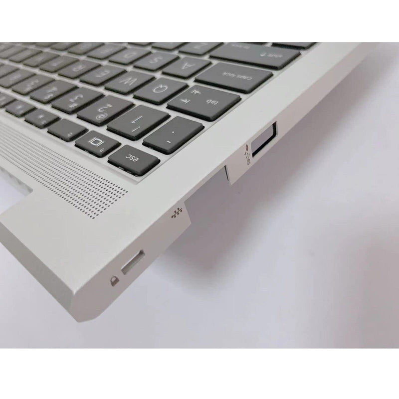 Replacement Laptop Upper Case Palmrest Backlit Keyboard Touchpad Assembly Part for HP ProBook 440 G8 445 G8 PB 440 445 G8 M23769-001 Silver