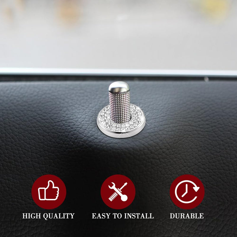 [AUSTRALIA] - 4PCS Bling Car Door Lock Inner Stickers, Bling Car Inner Door Lock Sparkle Stickers, Rhinestones Pull Rod Bolt Decorations Car Interior Accessories for Mercedes Benz C Class C200L GLC260 White 