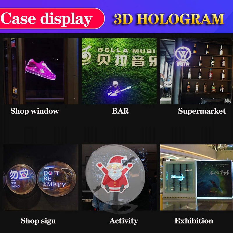 3D Hologram Fan,12.6-Inch Missyou 3D Holographic Projector Advertising Display with Remote and Bluetooth and Splicing,700 Video Library and 224 LED for Business Store Signs,Bar,Casino,Party