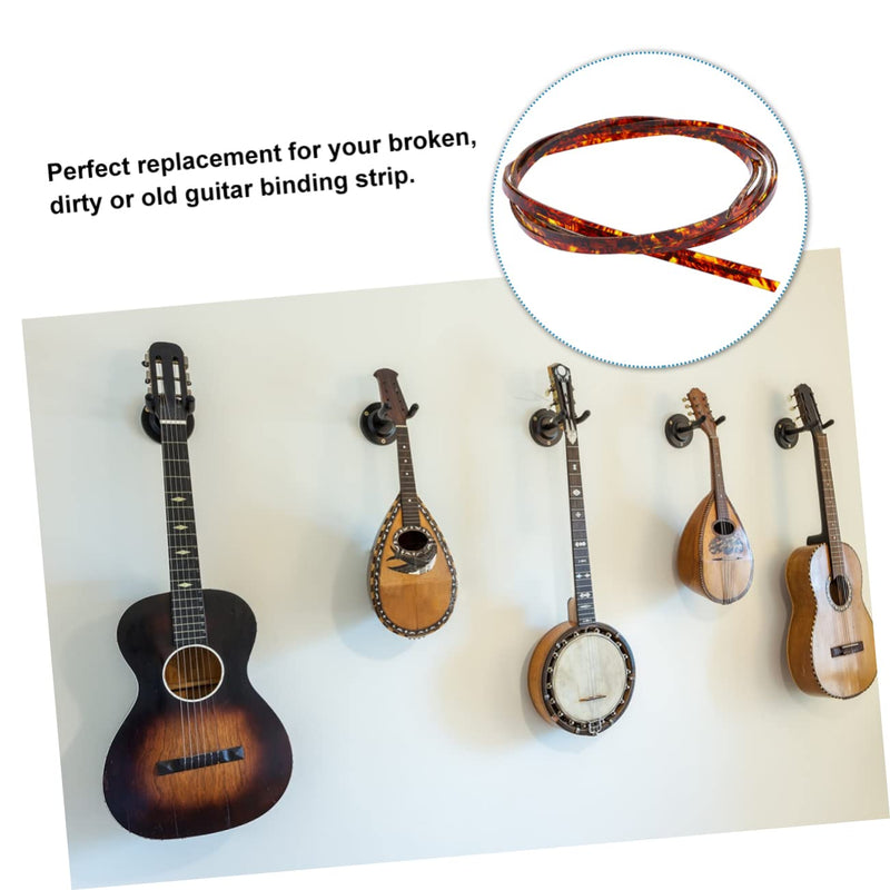 SUPVOX 2pcs guitar trim decked accessories Guitar parts Guitar Purfling Strip Binding Purfling Strip electric guitar strip inlay Guitar accessories Binding Strip mosaic plastic rosette 165x0.6cm Brown