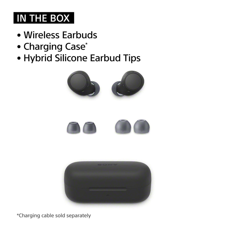 Sony WF-C510 Truly Wireless Bluetooth Earbud Headphones, Black | Comfortable & Compact Fit, Up to 22 Hours of Battery, Multipoint Connection, Ambient Sound Mode. IPX4 Water Resistant